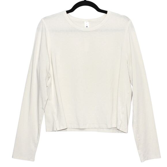 Lululemon Classic-Fit Cotton-Blend Long-Sleeve Shirt Bone White Size 10 - Picture 3 of 10